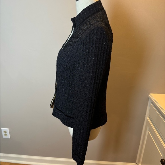 St. John Couture Black Embroidered Knit Jacket – Size 6 - Picture 6 of 9